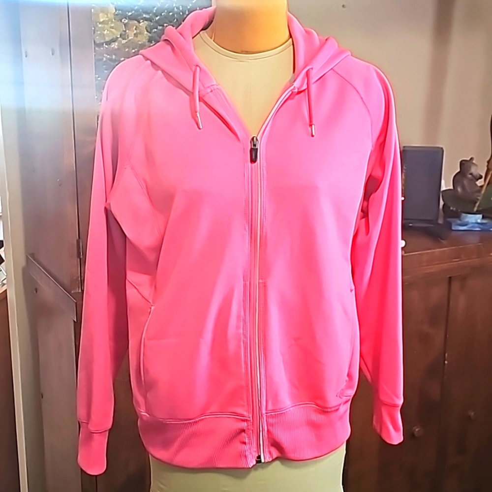 Womens Dickies XL full zip performance system bubblegum pink hoodie